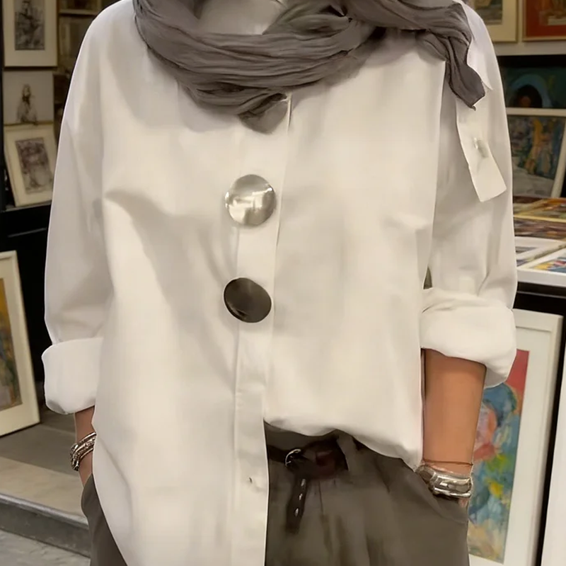 CVIJETA OVERSIZED BLOUSE WITH LARGE METAL BUTTONS