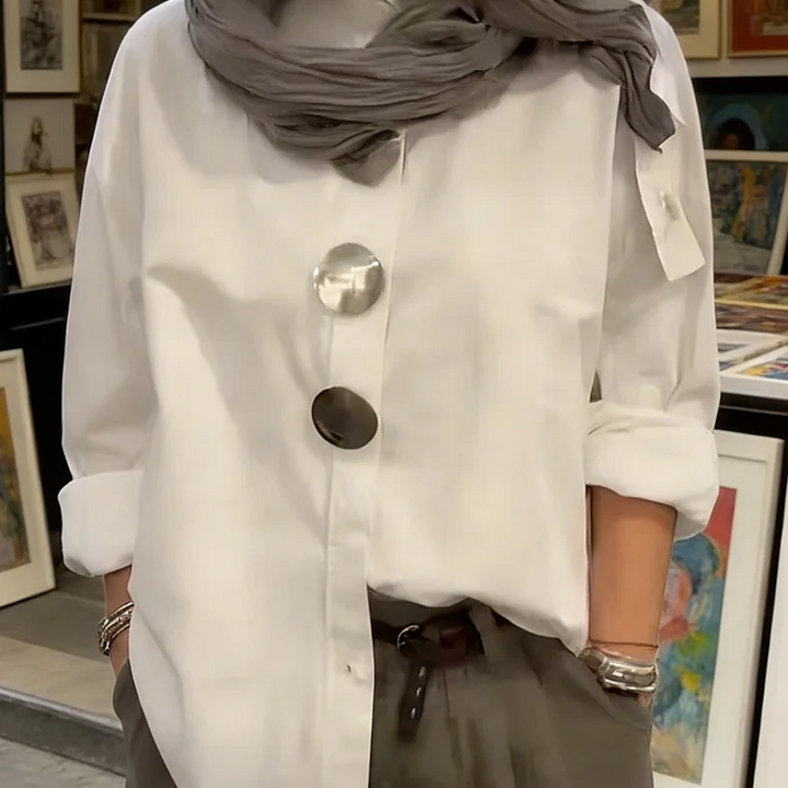 CVIJETA OVERSIZED BLOUSE WITH LARGE METAL BUTTONS