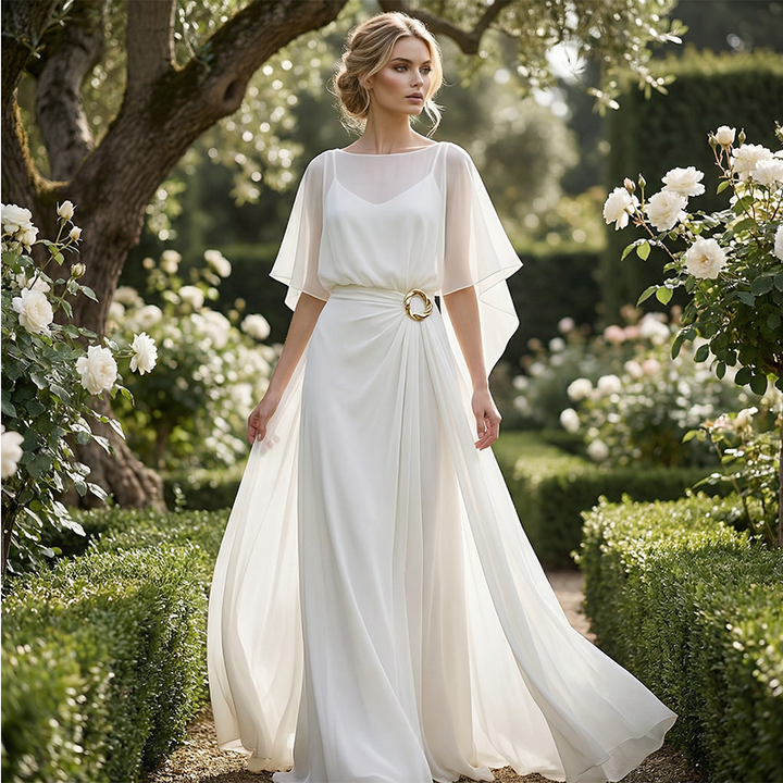 ELLA CAPE-SLEEVE TOP & WRAP PANTS SET