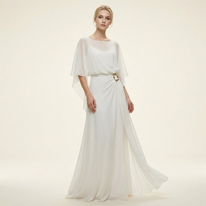 ELLA CAPE-SLEEVE TOP & WRAP PANTS SET