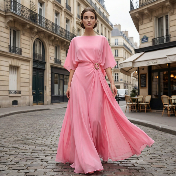 ELLA CAPE-SLEEVE TOP & WRAP PANTS SET