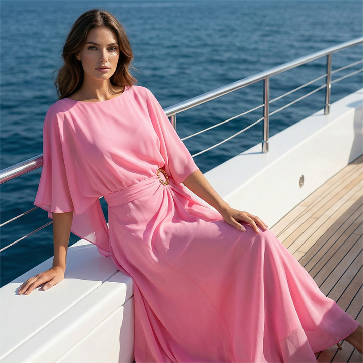 ELLA CAPE-SLEEVE TOP & WRAP PANTS SET