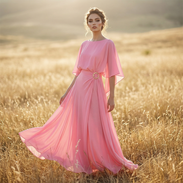 ELLA CAPE-SLEEVE TOP & WRAP PANTS SET