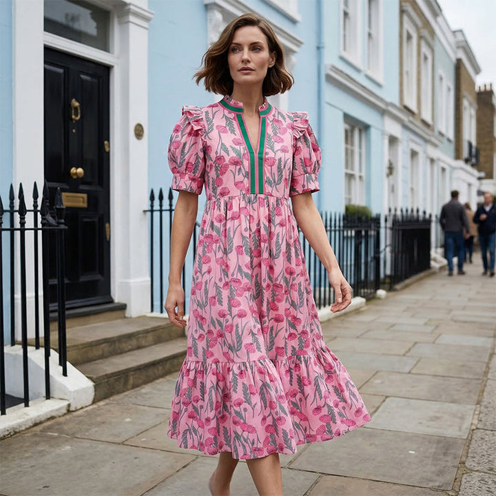 LUCIA FLORAL PRINT PUFF SLEEVE MAXI DRESS