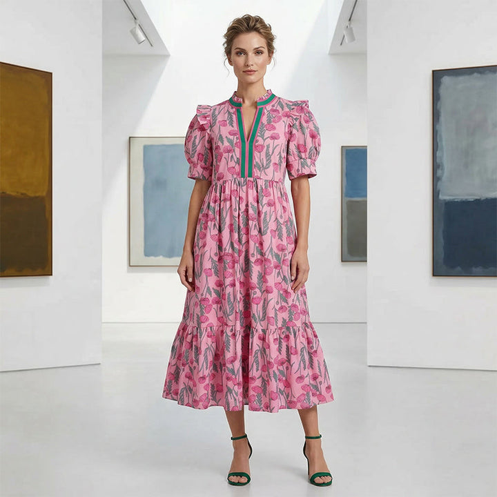 LUCIA FLORAL PRINT PUFF SLEEVE MAXI DRESS