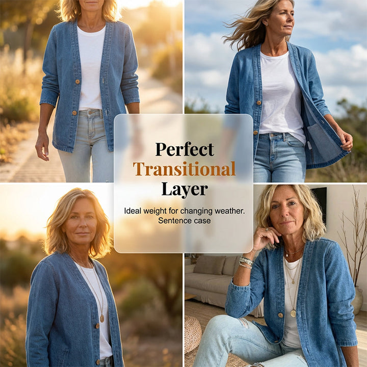 JULIETTE VERSATILE V-NECK DENIM JACKET