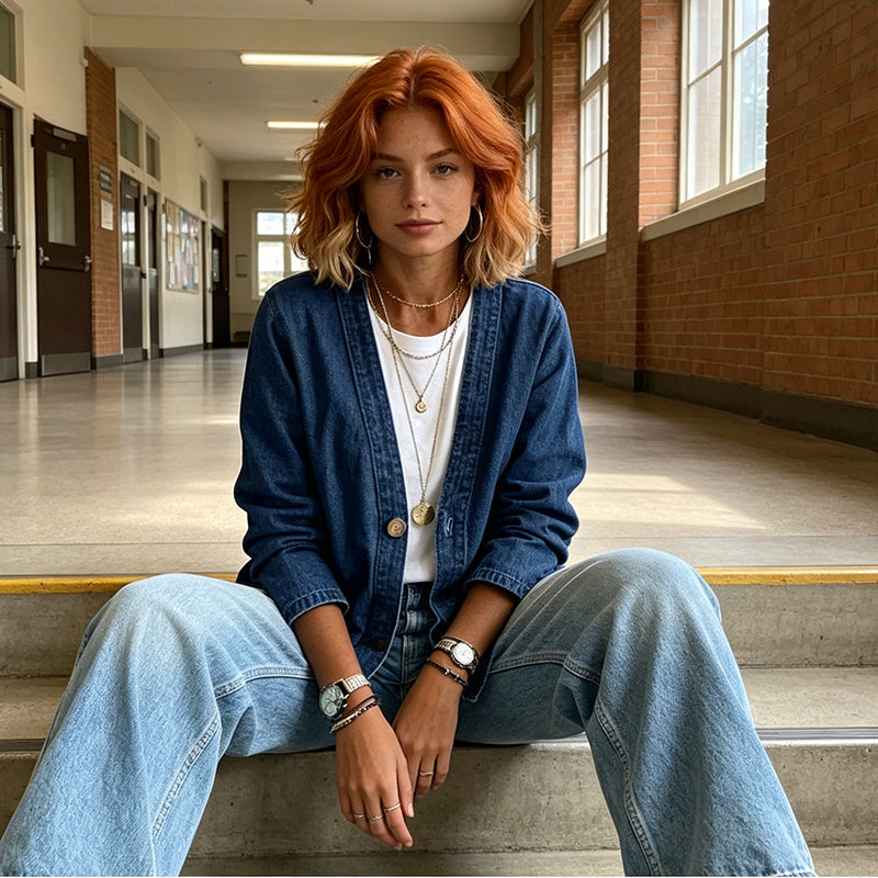 JULIETTE VERSATILE V-NECK DENIM JACKET