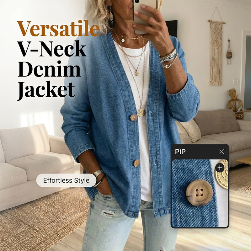 JULIETTE VERSATILE V-NECK DENIM JACKET
