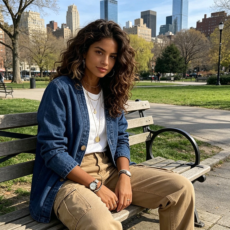 JULIETTE VERSATILE V-NECK DENIM JACKET