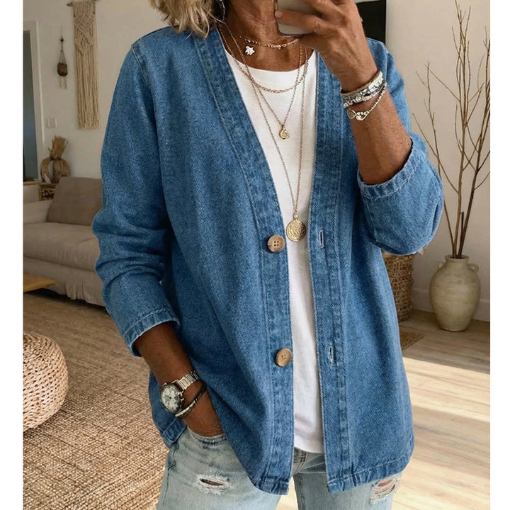 JULIETTE VERSATILE V-NECK DENIM JACKET