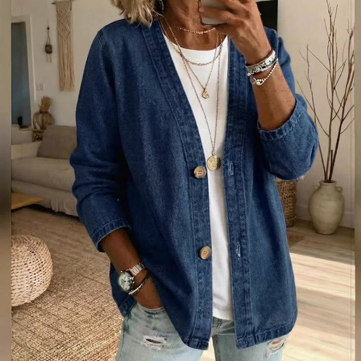 JULIETTE VERSATILE V-NECK DENIM JACKET