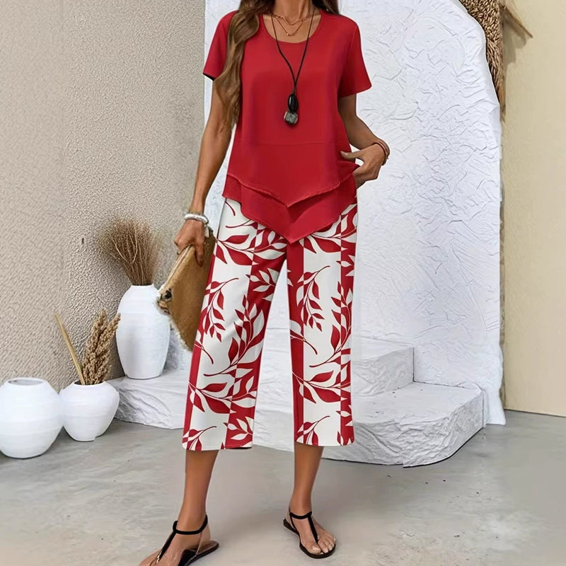 DEBORIA SHORT SLEEVE TWO PIECE SET