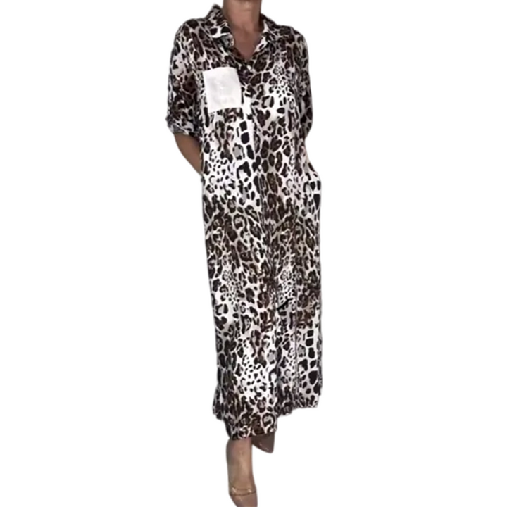 JULIETTE LEOPARD PRINT SHIRT DRESS