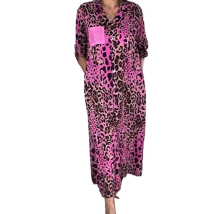 JULIETTE LEOPARD PRINT SHIRT DRESS